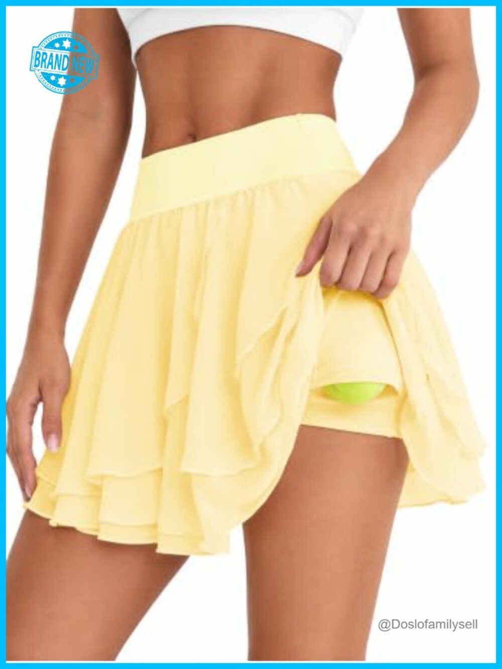Womens Tennis Skirt with Built in Shorts Ruffled Tulle Skort